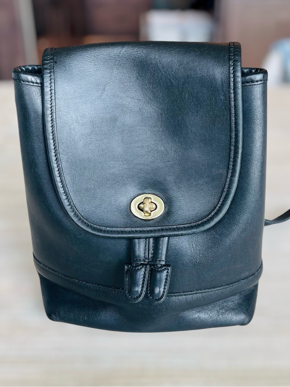 Vintage Coach 9960 Black Leather Backpack Made in USA Glove Tanned